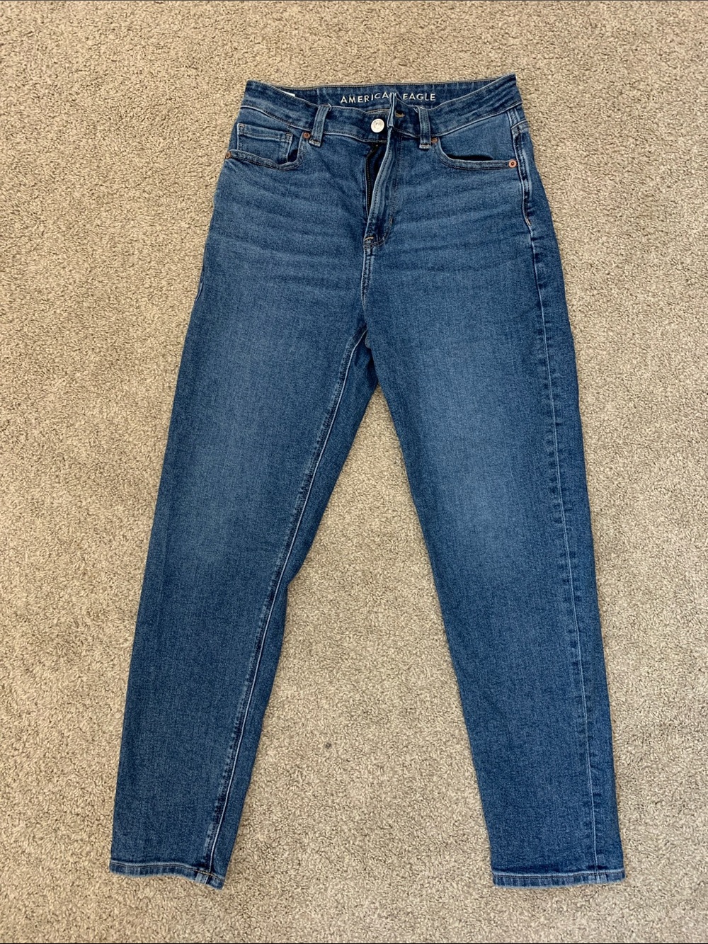 American Eagle Outfitters Women's High-Rise Dark Blue Denim Jeans